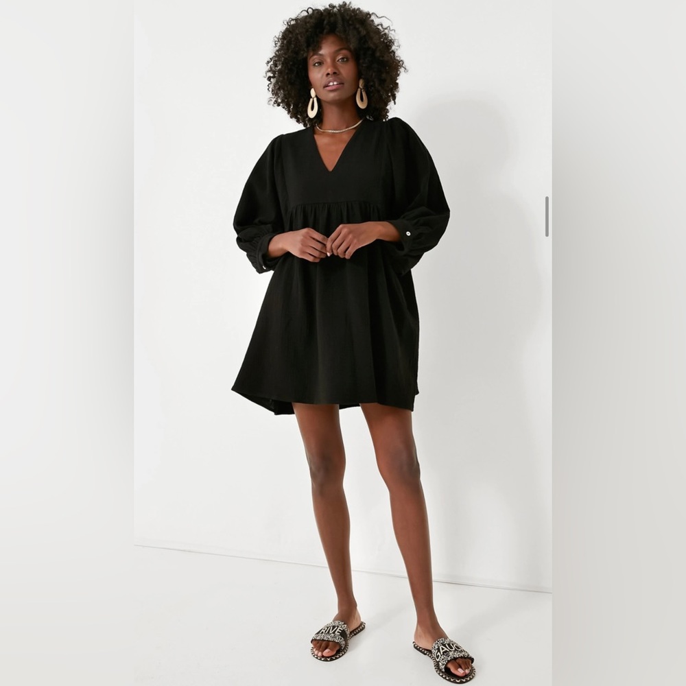 NWT Tuckernuck Pomander Place Black Millie Gauze Dress